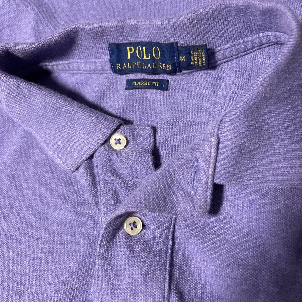 Polo Ralph Lauren Mens Purple Short Sleeve Cotton Pique Polo Shirt Size M Pony